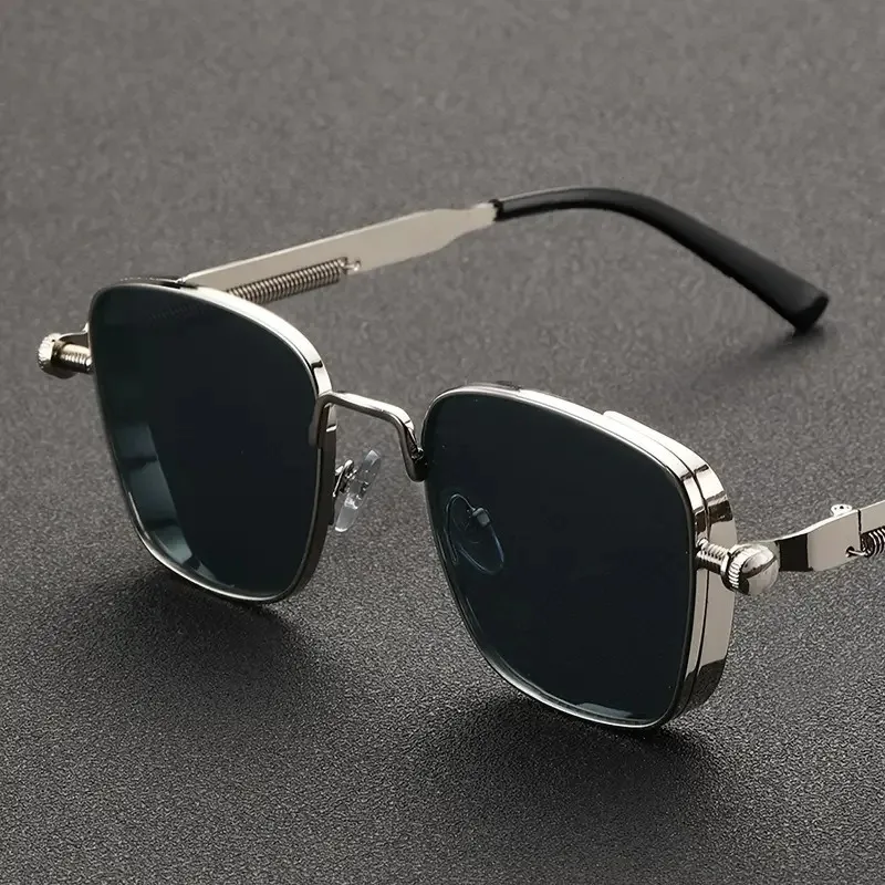 Metal Photo Panel - Men Driving Sunglasses Vintage Steampunk Square