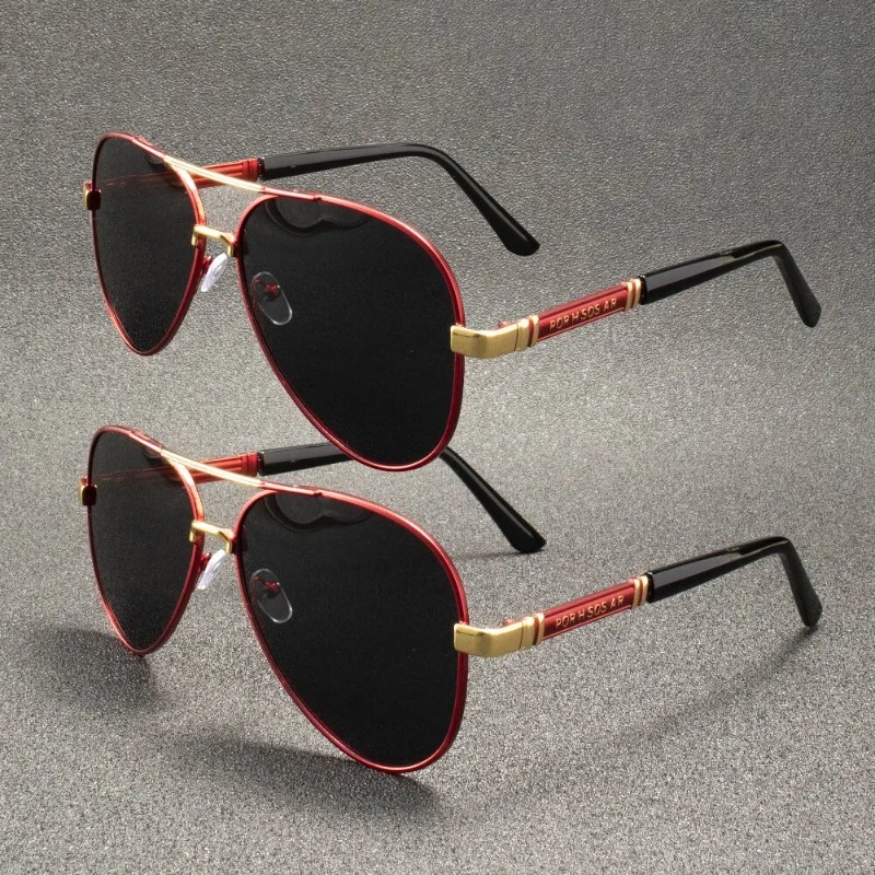 1/2PCS Retro Polarized Sunglas - Metal Photo Panel 评论和价格