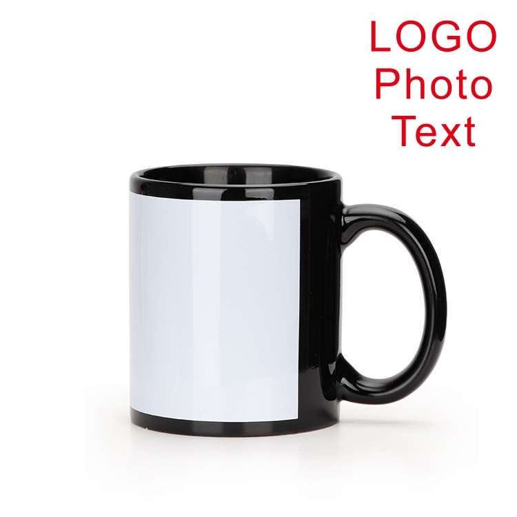 Black Cup DIY LOGO Ceramic 350 - Sublimation Mug White 评论和价格